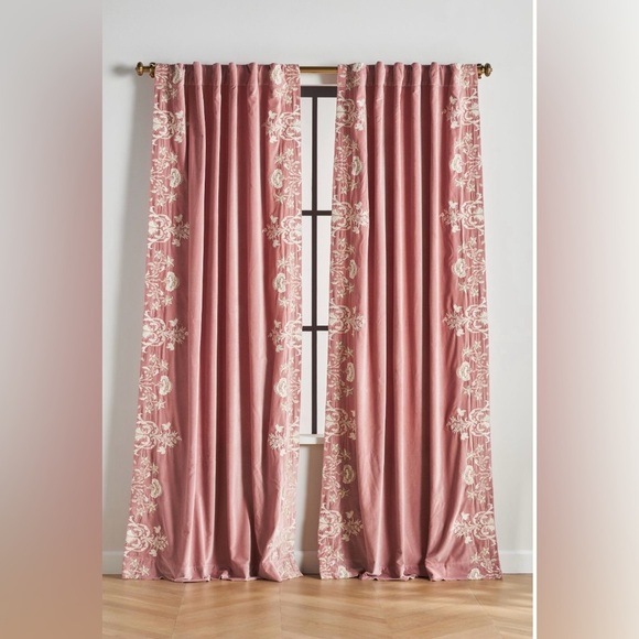 Anthropologie Harlowe Embroidered Velvet Curtain 50 x 84 NWT - Picture 1 of 12